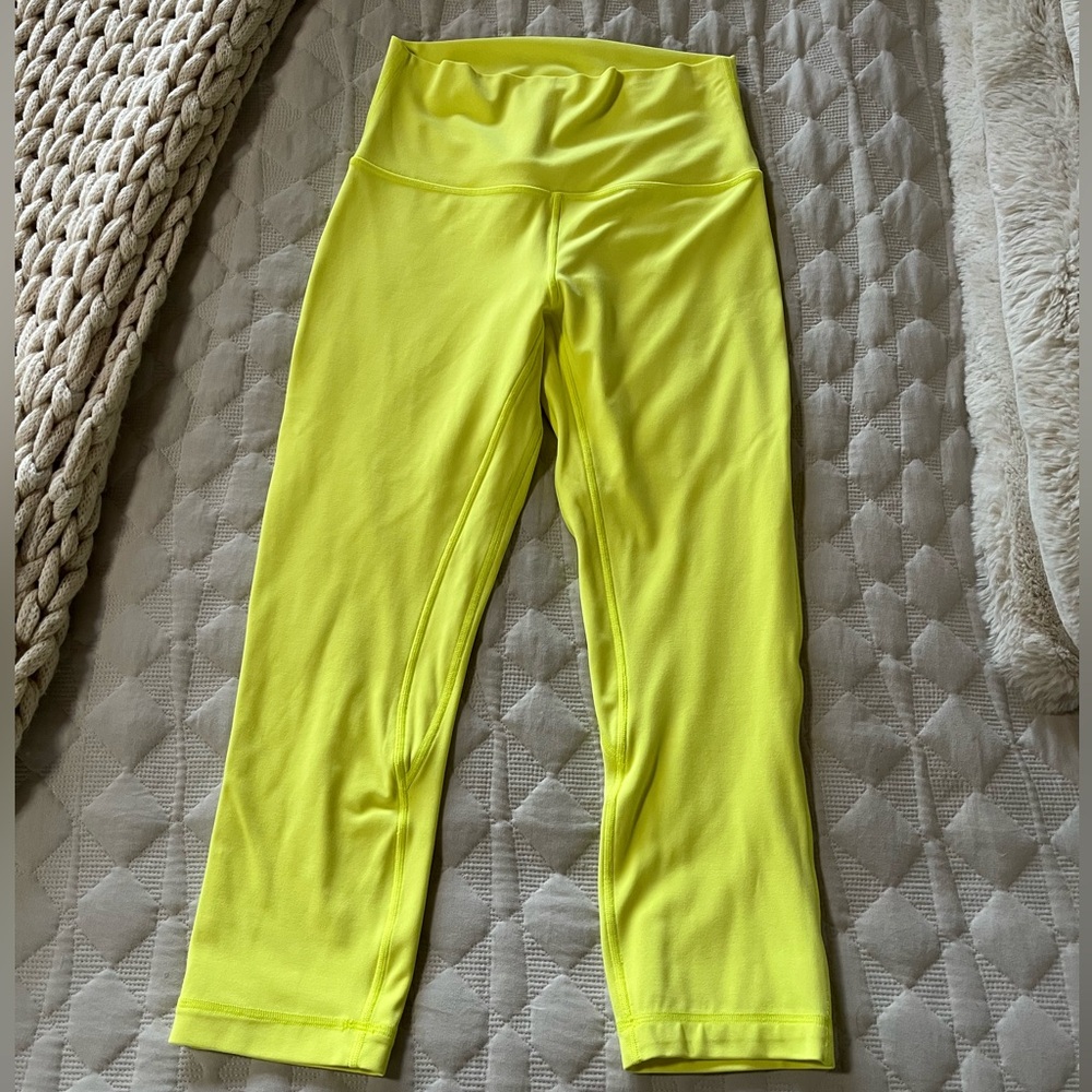 Lululemon Align High Rise Crop 21" Leggings Electric Lemon Size 6 - Picture 2 of 6